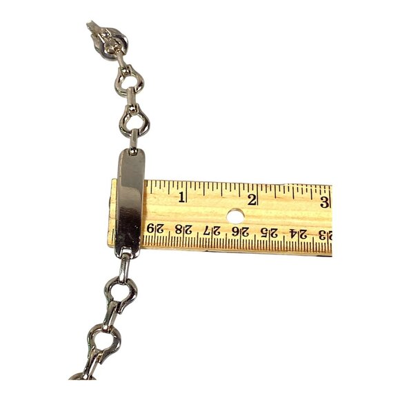 ID Bracelet S/M Silver Plated Blank Name Plate Classic Secretary Hip Hop Vintage - Picture 16 of 16